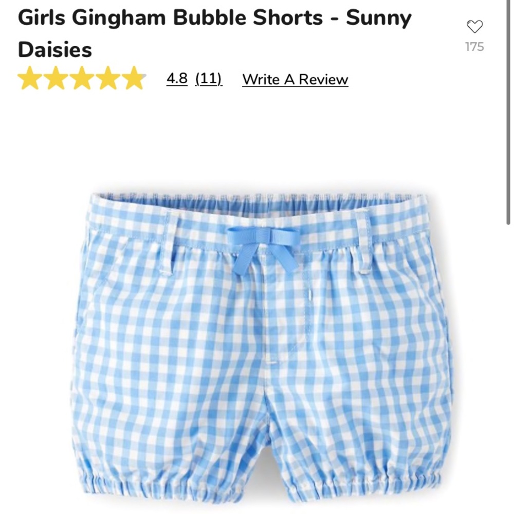 Baby girls 👧  Gymboree gingham bubble shorts. NWT